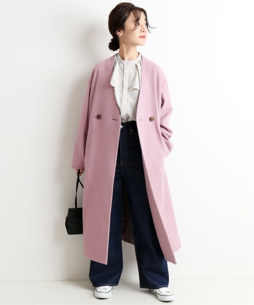 SLOBE IENA（スローブイエナ） ノーカラーコート 38 ブラウン