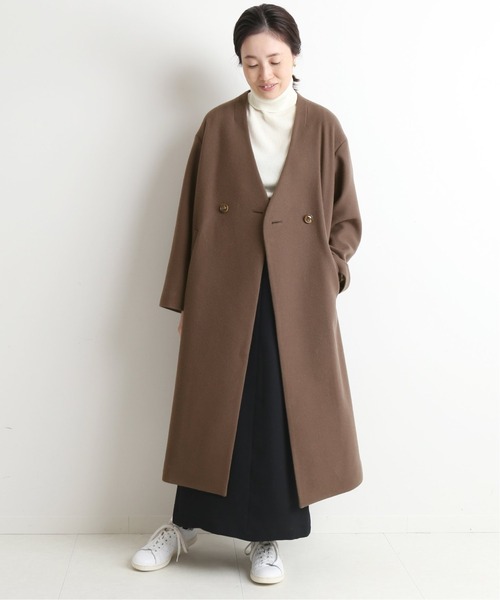 SLOBE IENA（スローブイエナ） ノーカラーコート 38 ブラウン