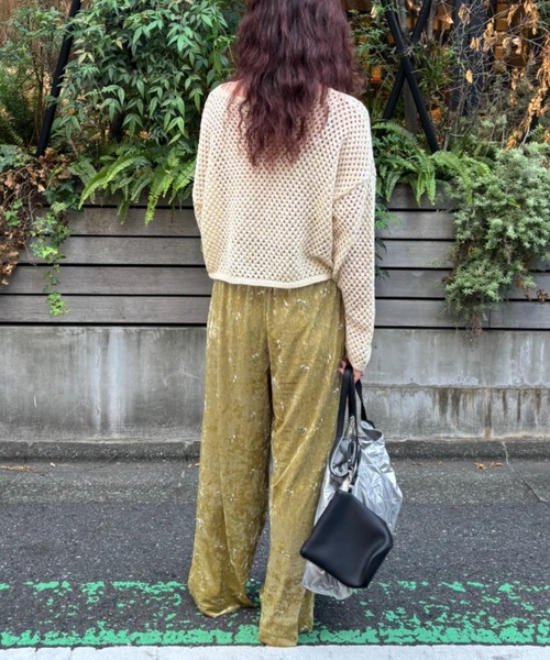 ROSE BUD（ローズバッド） パンツ EMBROIDERY VELOUR PANTS レディース