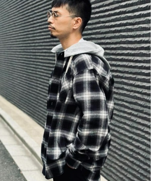 BACK NUMBER シャツ 「店頭で人気」「BACK NUMBER」フード付きオーバー