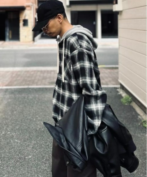 BACK NUMBER シャツ 「店頭で人気」「BACK NUMBER」フード付きオーバー