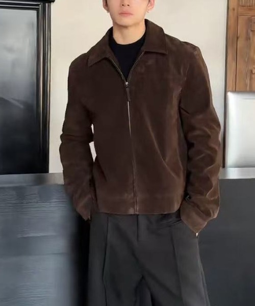 FreeZone ブルゾン アウター スエードタッチショートジャケット メンズ