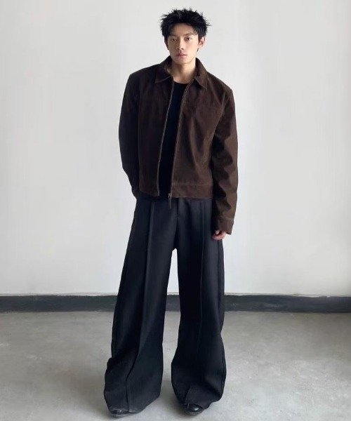 FreeZone ブルゾン アウター スエードタッチショートジャケット メンズ