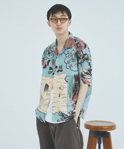「BINDU」 半袖シャツ MEDIUM ベージュ メンズ_画像6