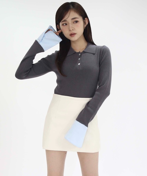 Layered Polo knit レイヤードポロニット Luan（ルアン） ニット セーター 「Luan」LAYERED POLO KNIT