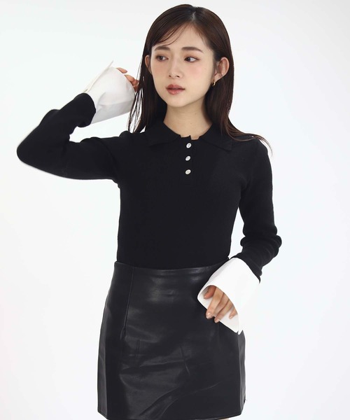 Layered Polo knit レイヤードポロニット Luan（ルアン） ニット セーター 「Luan」LAYERED POLO KNIT