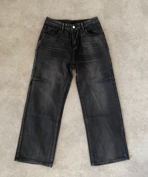 lilful ジーンズ ウォッシュ加工オピウムコアワイドデニムパンツ