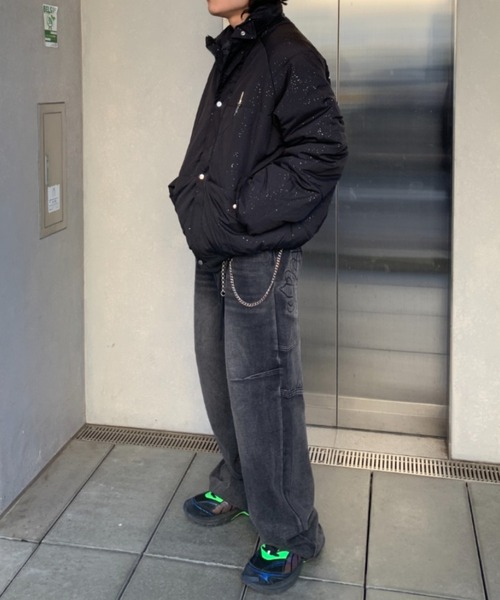 lilful ジーンズ ウォッシュ加工オピウムコアワイドデニムパンツ