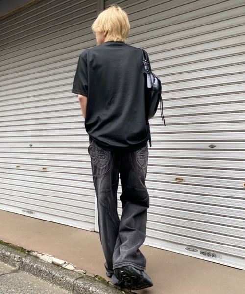 lilful ジーンズ ウォッシュ加工オピウムコアワイドデニムパンツ