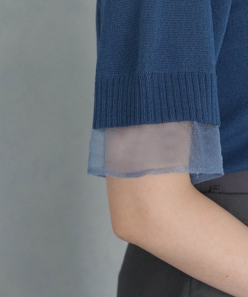 「&g'aime」 半袖ニット FREE ブルー レディース_画像5