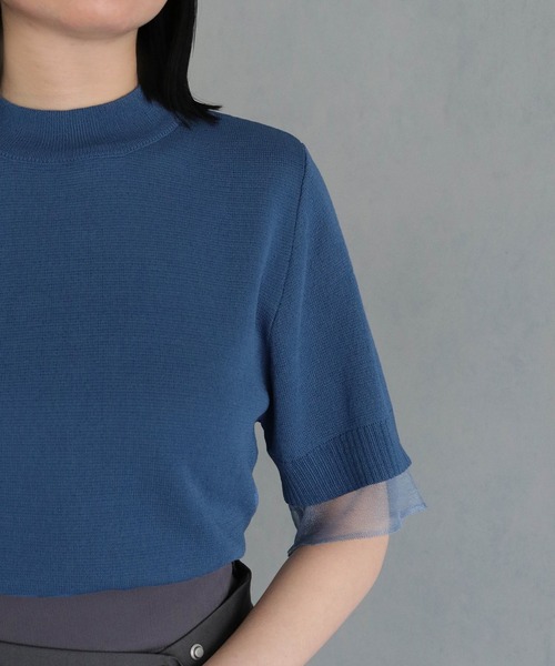 「&g'aime」 半袖ニット FREE ブルー レディース_画像6