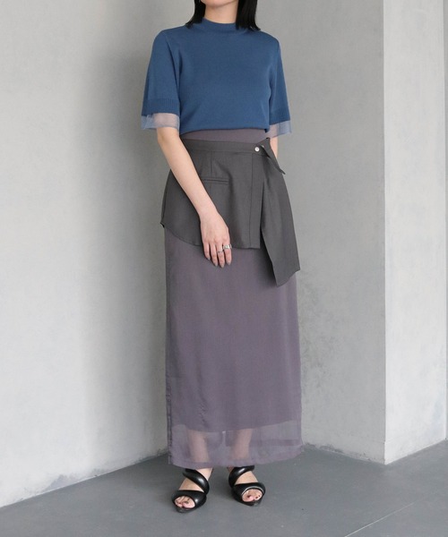 「&g'aime」 半袖ニット FREE ブルー レディース_画像7