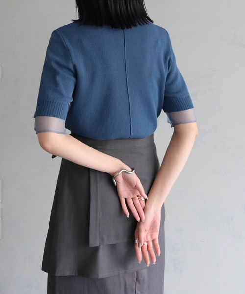 「&g'aime」 半袖ニット FREE ブルー レディース_画像8