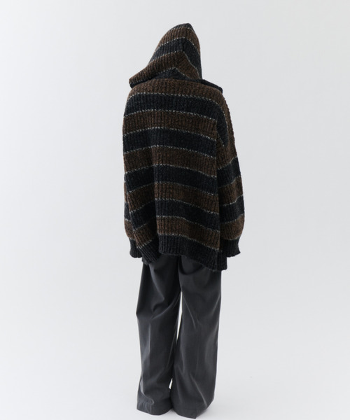 NUJOH モッズコート コート Soft Border Knit Cardigan / ソフト