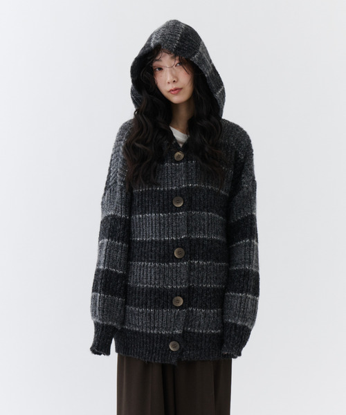 todayful ボーダーニットコート NUJOH モッズコート コート Soft Border Knit Cardigan / ソフト