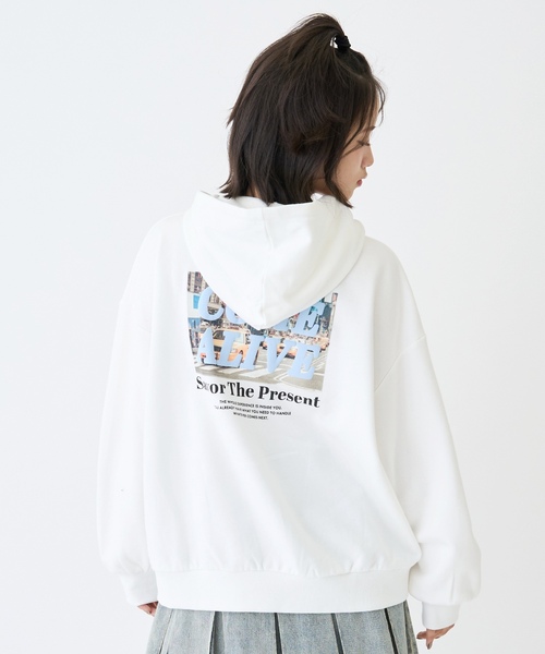 LOVETOXIC パーカー 裏起毛 「綿100％」裏起毛フォトルーズパーカー 