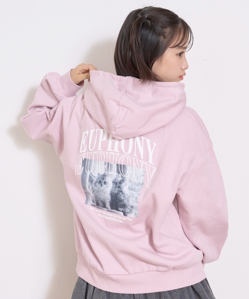 古着 LOVEMOSCHINO ラブモスキーノ ハート ラインストーン 長袖 スウェットパーカー 40 ピンク レディース LOVEMOSCHINO ラブモスキーノ ハート ラインストーン 長袖 スウェット