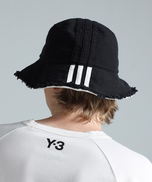 Y-3 HAT STRAPS JP1147 ハット Lサイズ Y-3 帽子 ハット STRIPES BUCKET HAT メンズ レディース : ZOZOTOWN