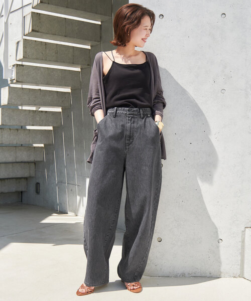 「SLOBE IENA」 デニムパンツ 36 サックスブルー レディース_画像2