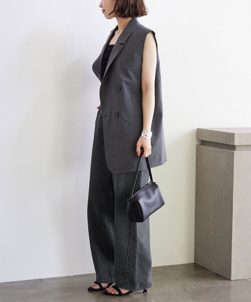 「SLOBE IENA」 デニムパンツ 36 サックスブルー レディース_画像7