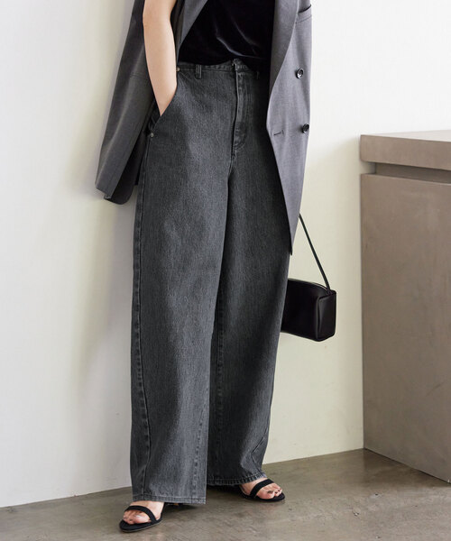 「SLOBE IENA」 デニムパンツ 36 サックスブルー レディース_画像9