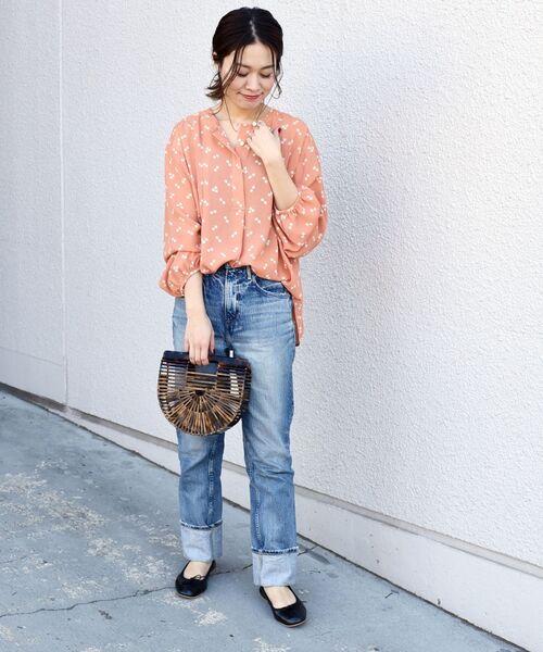 「liflattie ships」 長袖ブラウス SMALL ネイビー レディース_画像3