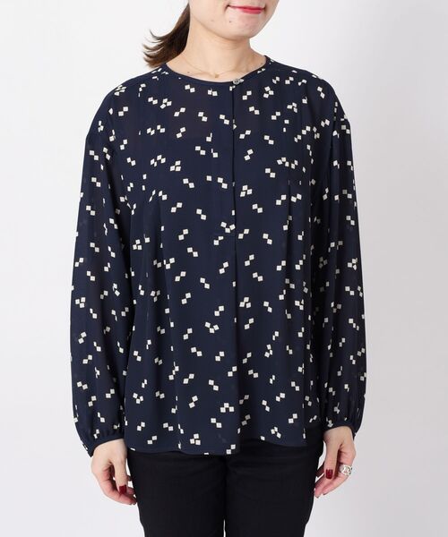 「liflattie ships」 長袖ブラウス SMALL ネイビー レディース_画像6