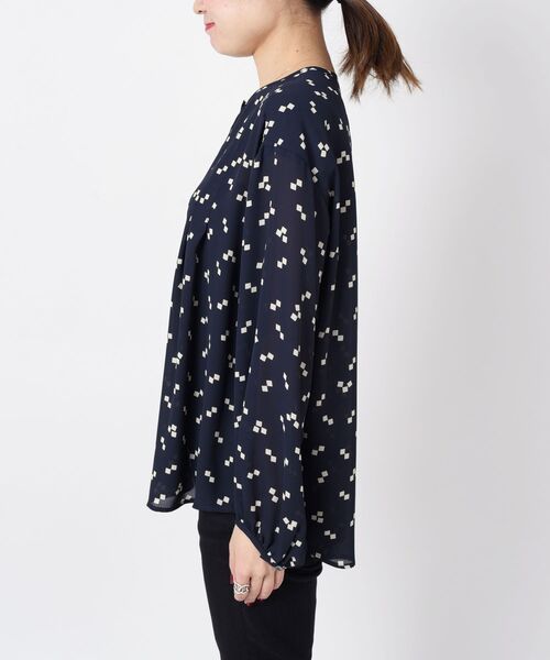 「liflattie ships」 長袖ブラウス SMALL ネイビー レディース_画像8