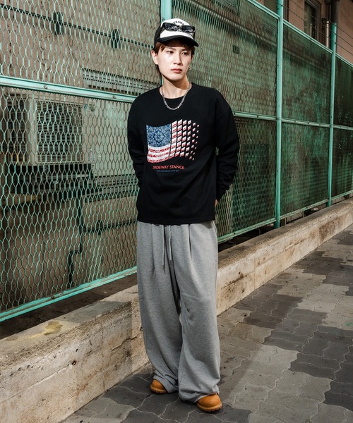 期間限定SALE！！！星条旗！！ En serio TOKYO tシャツ 「SIDEWAYSTANCE」バンダナ星条旗長袖Tシャツ