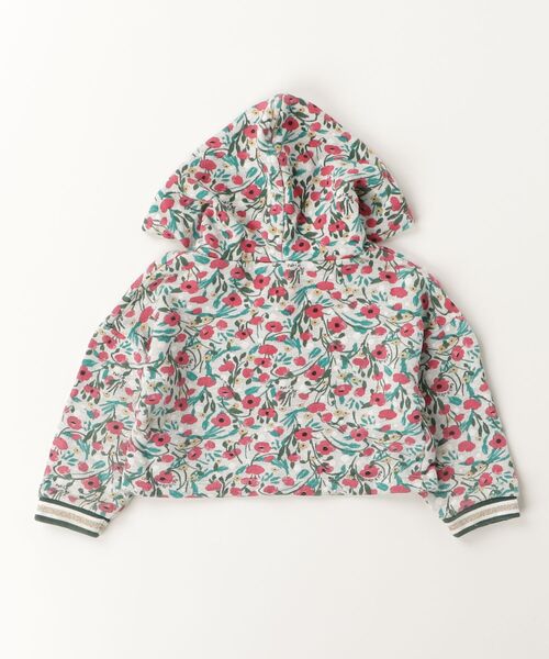 「PETIT BATEAU」 「KIDS」花柄スウェットカットソー 95 グレー キッズ_画像2