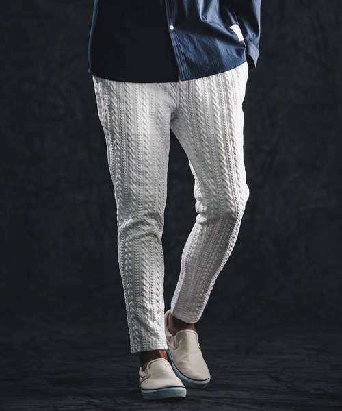 楽天イーグルス　プロモデル　スエット下 wjk reluxe パンツ mp14490-cable knit jacquard pants イージーパンツ
