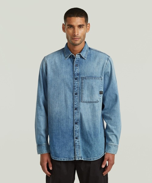 G-STAR RAW シャツ REGULAR 1-POCKET SHIRT/ヴィンテージライク1 