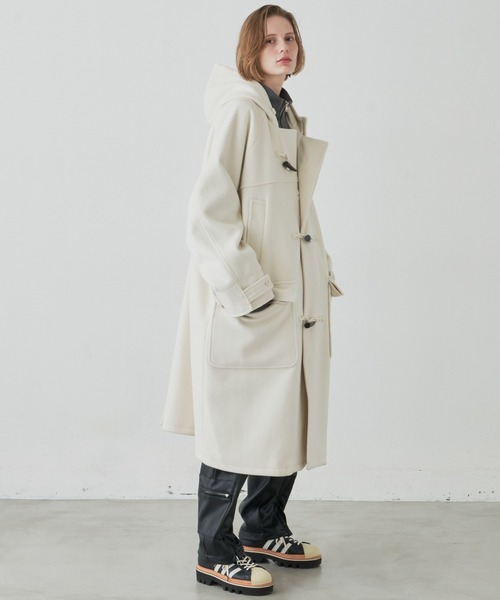 「AIVER」 ダッフルコート LARGE アッシュブラウン メンズ_画像9