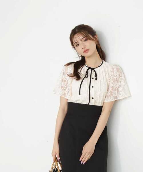 「PROPORTION BODY DRESSING」 半袖ブラウス MEDIUM ダークグレー レディース_画像7
