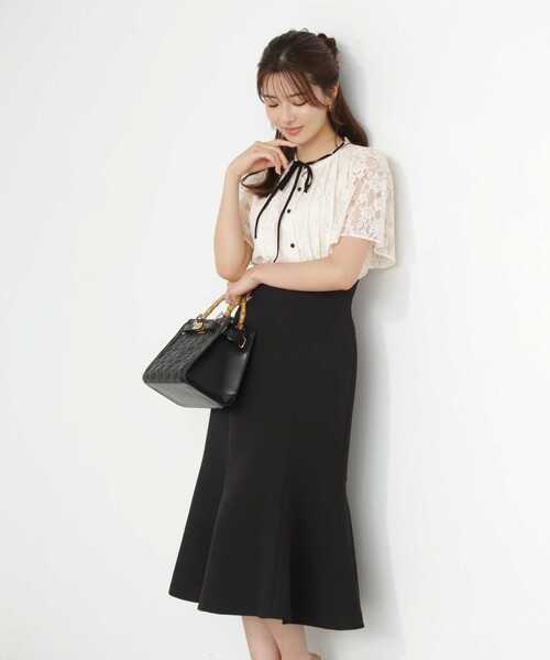 「PROPORTION BODY DRESSING」 半袖ブラウス MEDIUM ダークグレー レディース_画像8