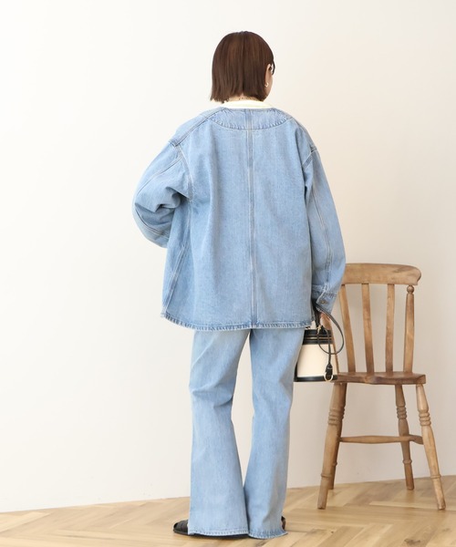 お取り寄せ商品 新品 XXL ノーカラー デニム カバーオール ジャケット ノーカラーデニムカバーオール [Véritécoeur] | NowN