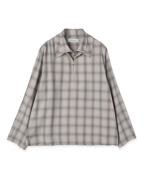 CULLNI（クルニ） シャツ Ombre Check Half Zip Layerd Collar