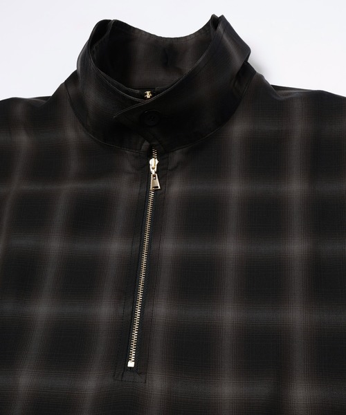 CULLNI（クルニ） シャツ Ombre Check Half Zip Layerd Collar