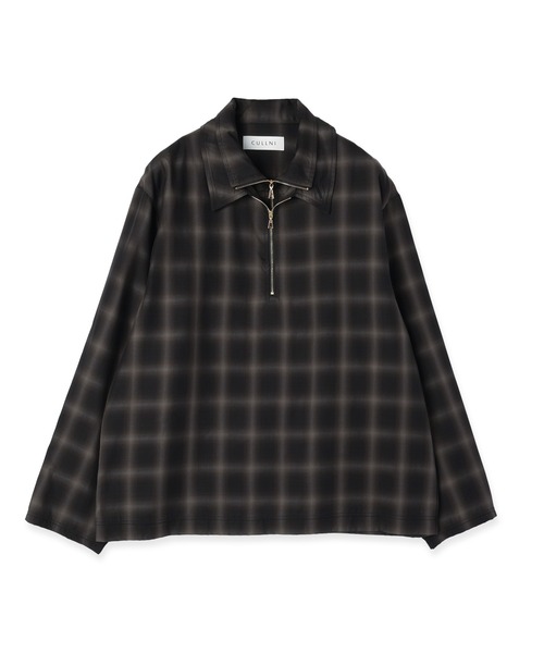 CULLNI（クルニ） シャツ Ombre Check Half Zip Layerd Collar