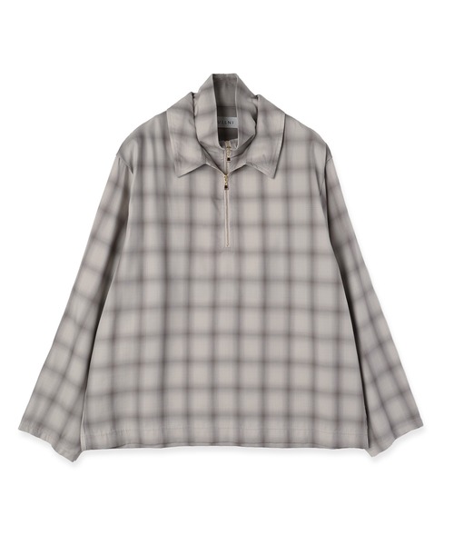 CULLNI（クルニ） シャツ Ombre Check Half Zip Layerd Collar