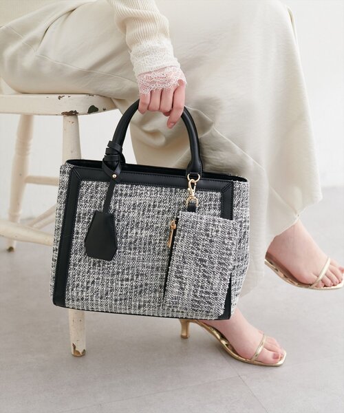 natural couture ハンドバッグ フラグメント付きミドルBAG : ZOZOTOWN