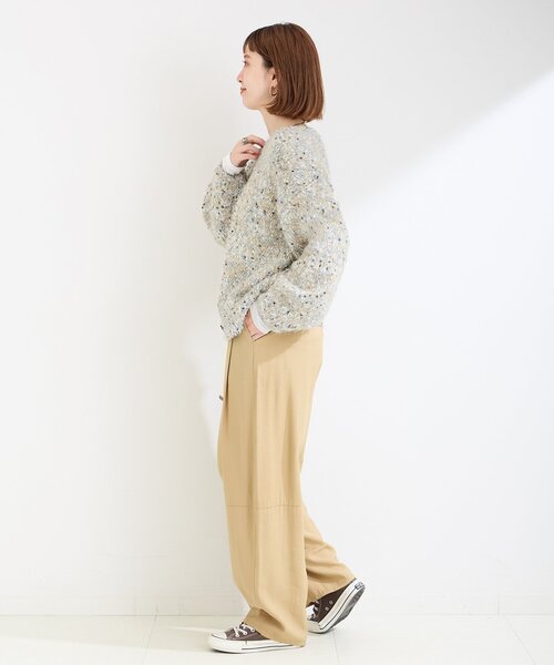 「B.C STOCK」 「Simplicite」ニットカーディガン FREE チャコールグレー レディース_画像4