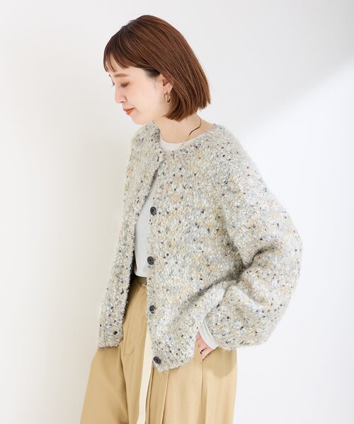 「B.C STOCK」 「Simplicite」ニットカーディガン FREE チャコールグレー レディース_画像7