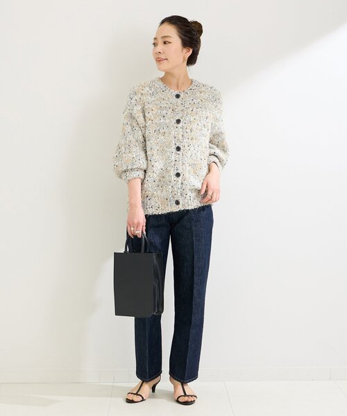 「B.C STOCK」 「Simplicite」ニットカーディガン FREE チャコールグレー レディース_画像9