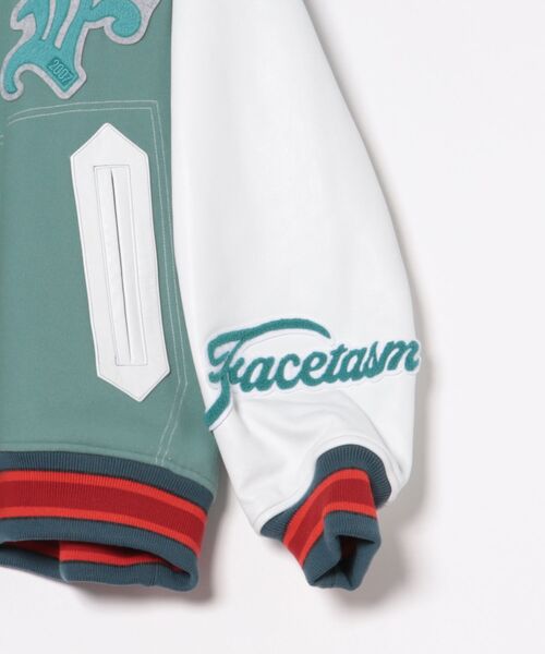ダウンジャケット ダウン 「FACETASM」PATCHED STADIUM JACKET / スモークブルー 「KR-JK-M02」 メンズの画像
