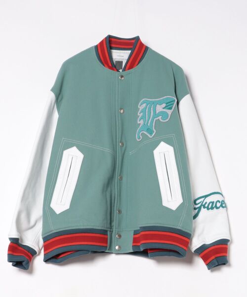 ダウンジャケット ダウン 「FACETASM」PATCHED STADIUM JACKET / スモークブルー 「KR-JK-M02」 メンズの画像