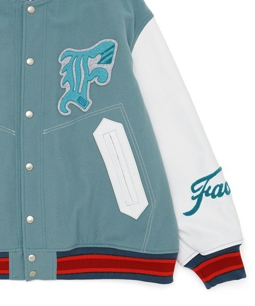 ダウンジャケット ダウン 「FACETASM」PATCHED STADIUM JACKET / スモークブルー 「KR-JK-M02」 メンズの画像