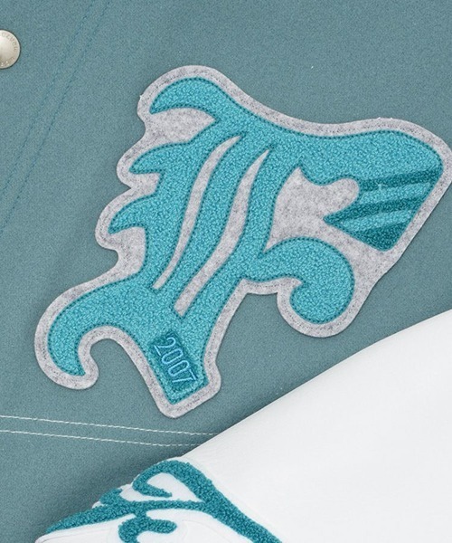 ダウンジャケット ダウン 「FACETASM」PATCHED STADIUM JACKET / スモークブルー 「KR-JK-M02」 メンズの画像