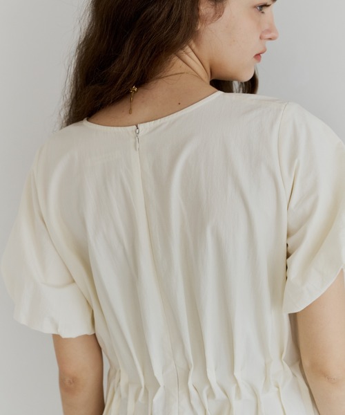 OLUN ワンピース 半袖 balloon sleeve tuck onepiece/バルーンスリーブ