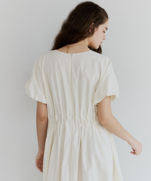OLUN ワンピース 半袖 balloon sleeve tuck onepiece/バルーンスリーブ